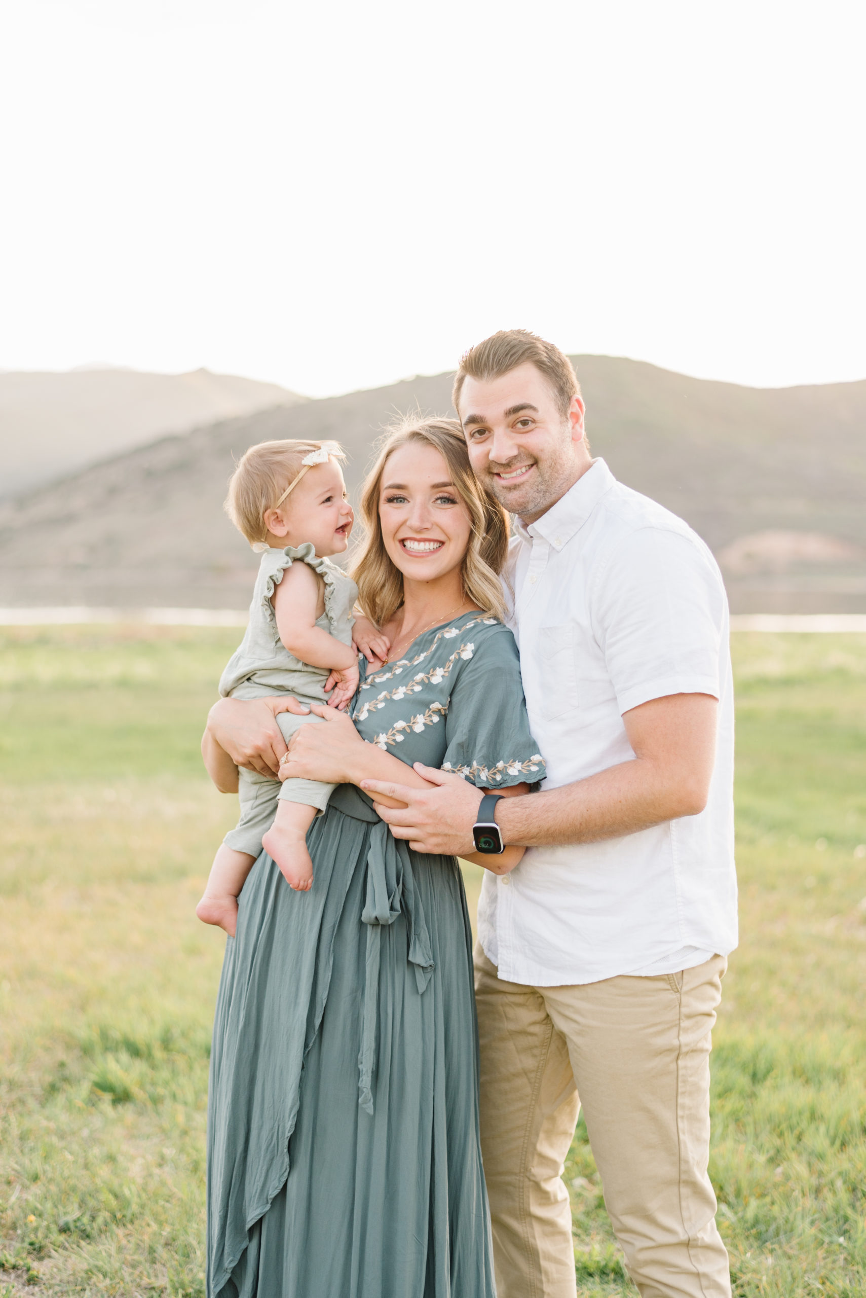 Sunset family photos with baby